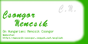 csongor mencsik business card